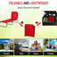 Chaise longue de piscine pliante pour le bronzage extérieur - dossier inclinable à 5 niveaux, structure en acier, rouge, plage, cour, patio Red Yard 5