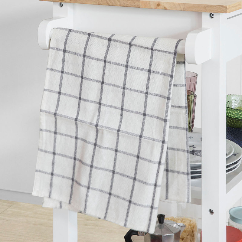 Liya Wood Bar Cart, White