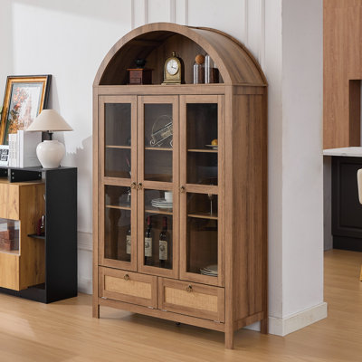 75" Tall Arched Storage Display Cabinet
