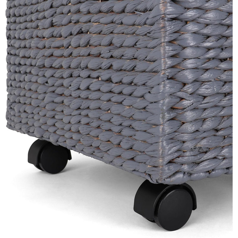 Gray Seagrass Rolling File Cabinet with Casters