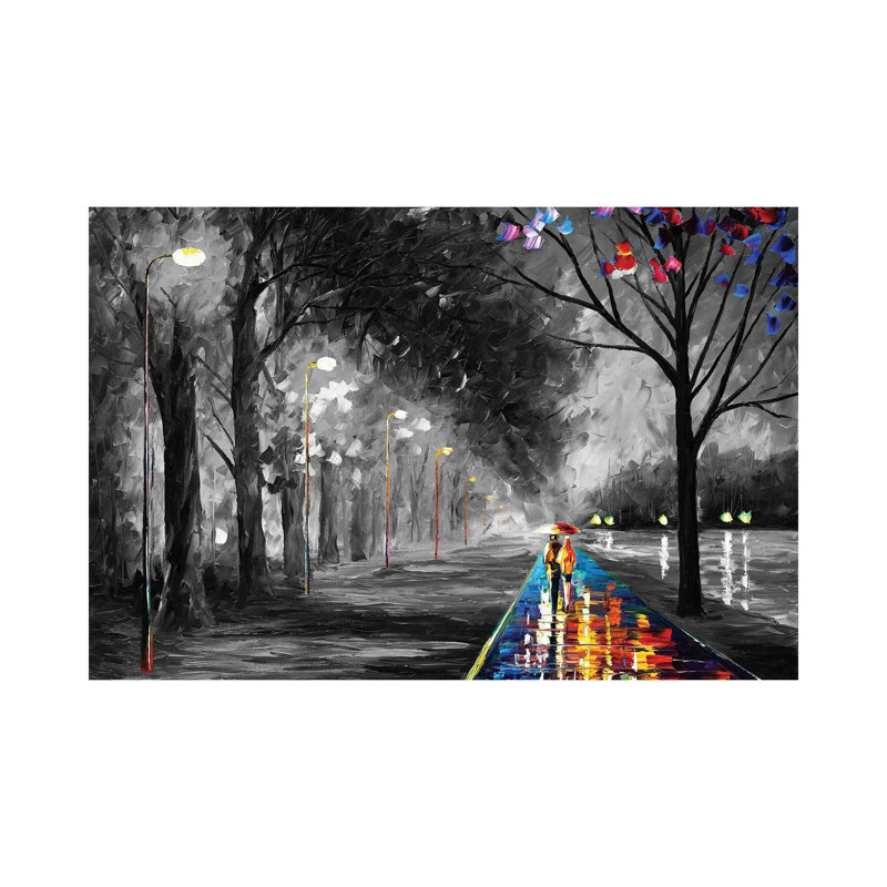 «Alley By The Lake B&W», reproduction d'art sur toile tendue