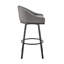 Tabouret de bar en métal noir avec similicuir gris