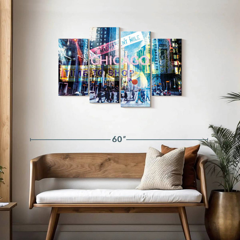 Keesha Chicago City Bustle Grunge, H 27 po x l 43 po