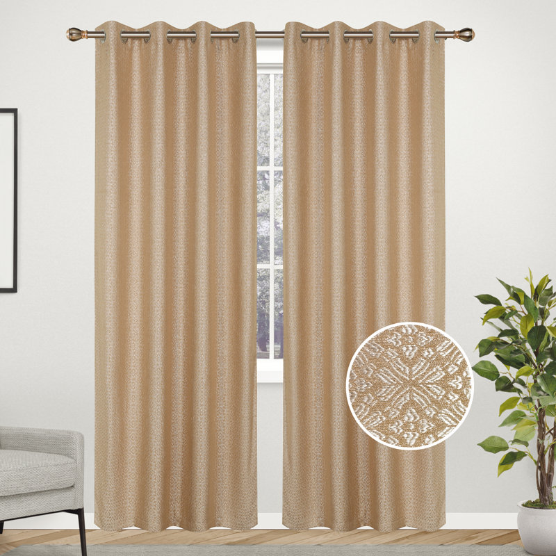 Adrik Room Darkening Curtain Single Panel, Taupe
