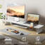 Support pour écran double, support pour écran de 42,5 pouces pour bureau, tablette de bureau en bois pour 2 écrans, tablette pour écran à 2 niveaux avec support pour téléphone-118663590