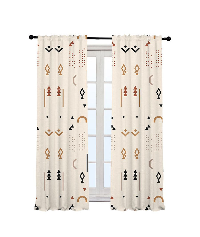 Arawn Semi Sheer Curtain Single Panel, 140cm Width x 175cm Drop, Ecru
