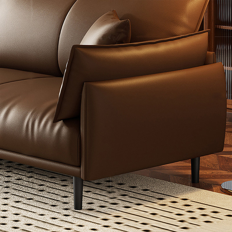 Coussin de canapé modulaire en cuir véritable Coffee, 3, H 33,46 po x l 102,36 po x P 35,43 po