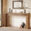 Console 55 po, canapé-lit étroit en bois pour entrée, couloir, salon, vestibule