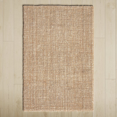 Vesper Quintana Hand-Knotted Jute/Sisal White/Tan Area Rug