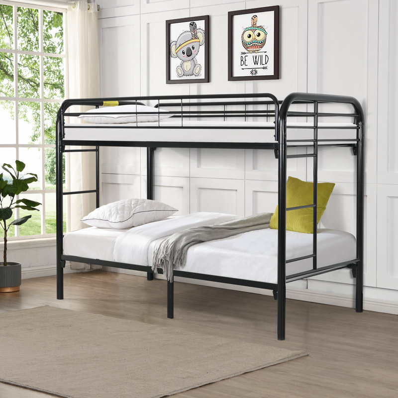 Kids Twin Bunk Bed, Black