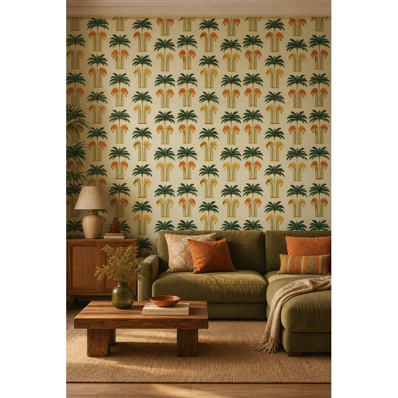 Rouleau double mural tropical, Non tissé, non collé
