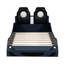 Lit de voiture de course bleu simple avec construction en bois massif et éclairage à DEL - Revêtement doux de la plateforme Bedtime, confort durable à long terme