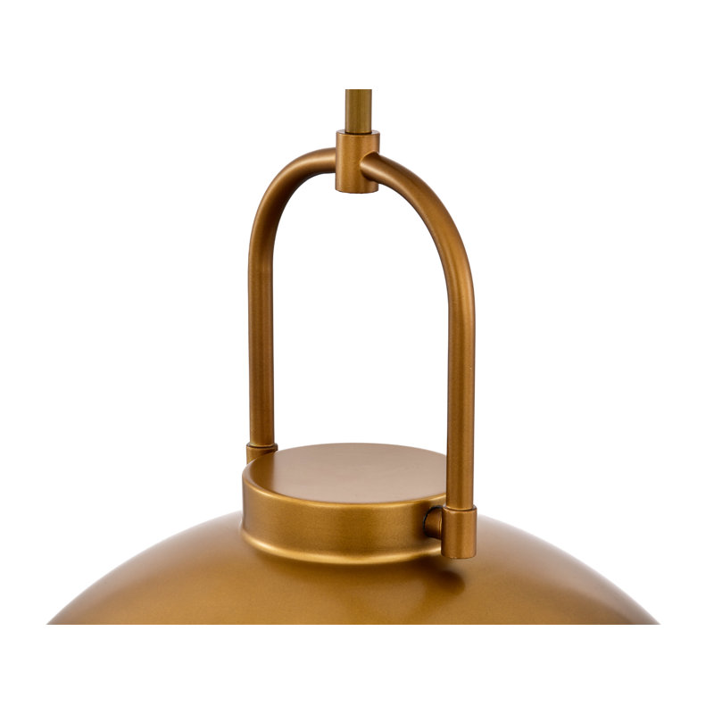 Luminaire suspendu moderne à 1 lumière en laiton antique avec abat-jour en verre opale pour salle à manger ou îlot de cuisine