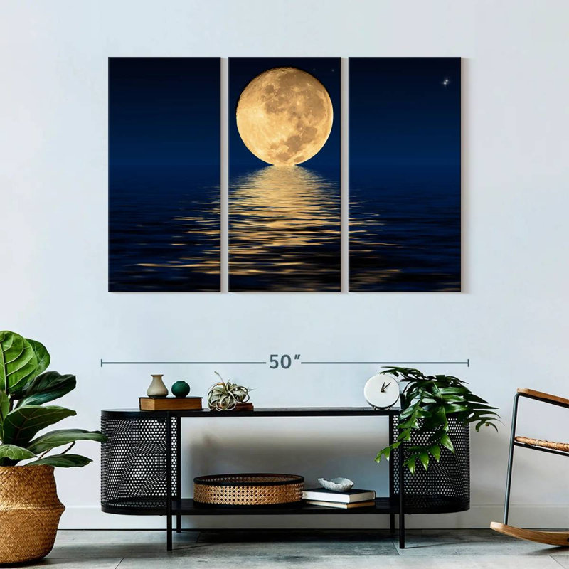 " Moon Light " 3 - Pieces, 32" H x 50" W x 1.25" D
