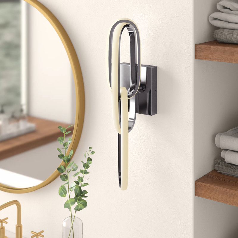 Gunna LED Armed Sconce, Chrome