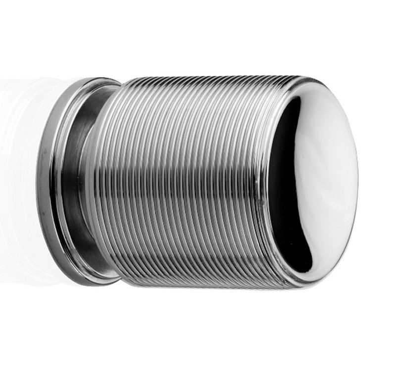 Monaco Cylindrical Knob, 1.26" H x 1.25" W x 1.25" D, Brush Brass/White