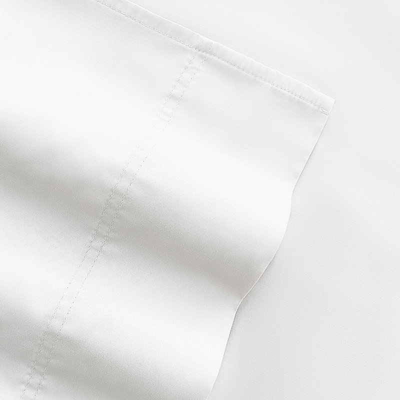 Ensemble de draps en coton uni, Ensemble de draps pour grand lit avec 3 pièces su, Blanc