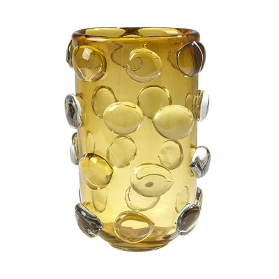 Rondelle Amber Glass Table Vase