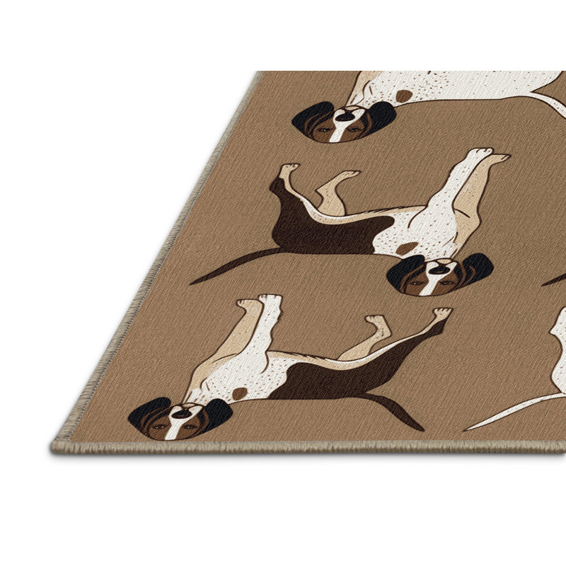  Washable Pointer Dogs Area Rug, Runner 2' x 5'