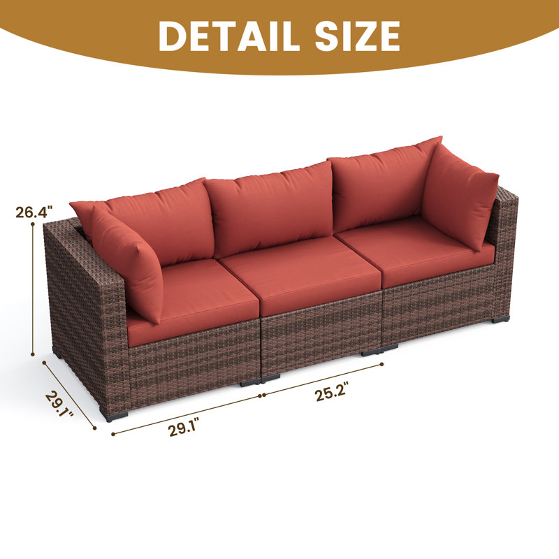 3 - Person Patio Conversation Set, Red