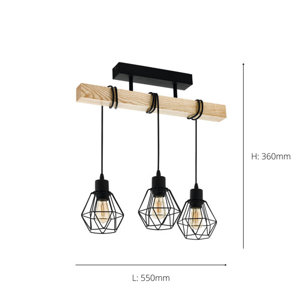 Jolyn 3 - Light Black Kitchen Island Pendant