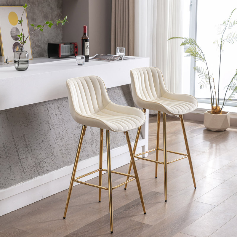 Ensemble de 30 tabourets de bar 30 po avec tabouret de comptoir en velours chromé