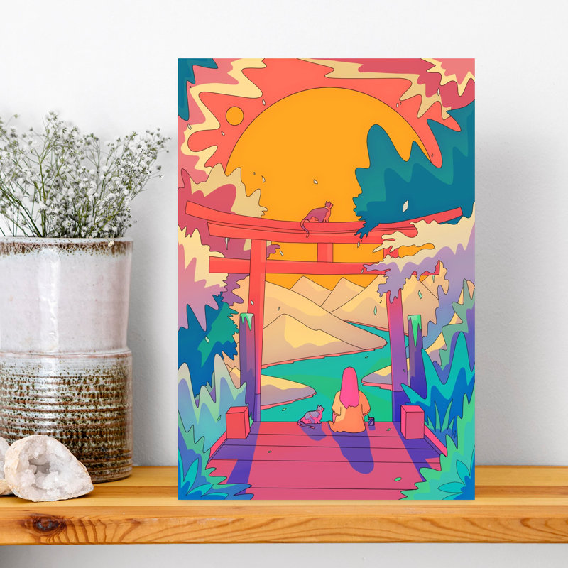 Peaceful Torii Landscape, H 18 po x l 12 po