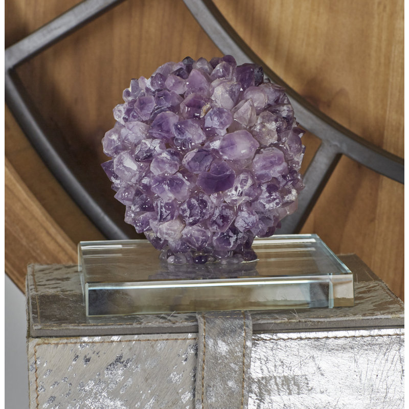 Sculpture gem en verre améthyste Porthleven