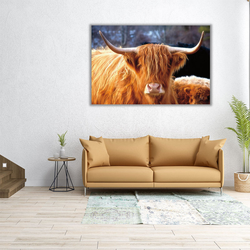 Highland Cow Sunshine - Canvas Print Wall Art, 40" H x 60" W