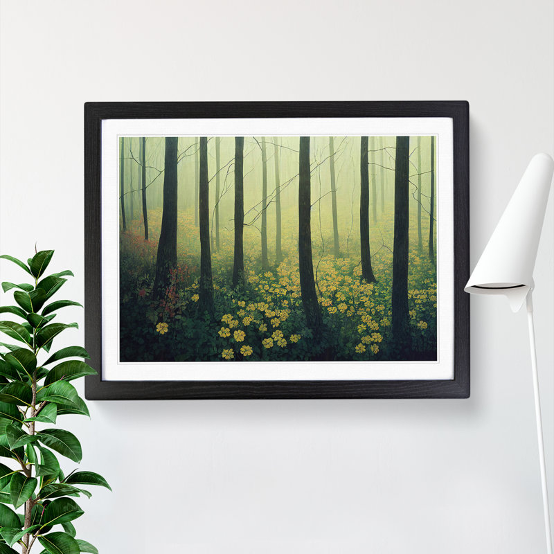 Interesting Spring Forest - Framed Print, Black, 46cm H x 64cm W x 2cm D