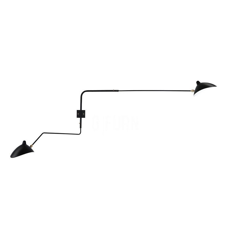 Adelone Two Arms Rotating Swing Arm Sconce Wall Sconce Lamp, 13x20x62