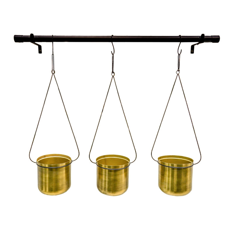 Linear Hanging Planters 81CM Black and Gold