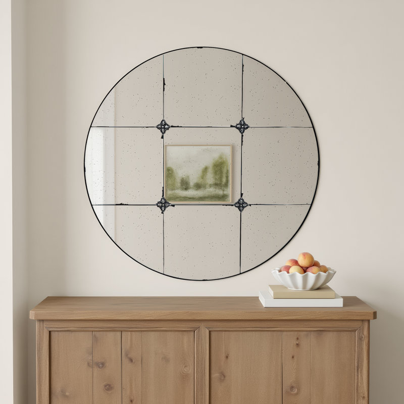 Emmie Iron Round Mirror