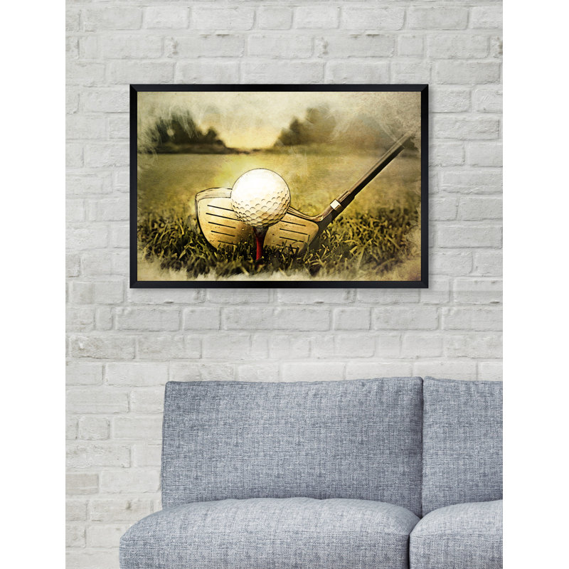 «Tee Up», reproduction, H 16 po x l 24 po x P 0,5 po, Encadré