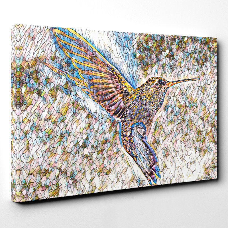 Flying Hummingbird Bird 2 - Wrapped Canvas, 40cm H x 60cm W