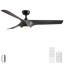 56" Modern Farmhouse Reversible Quiet Motor Ceiling Fan Light with Dark Grey ABS Blades