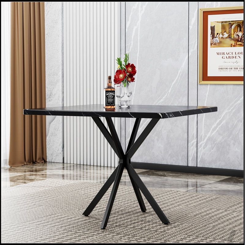 Table de salle à manger Mid Century, Noir