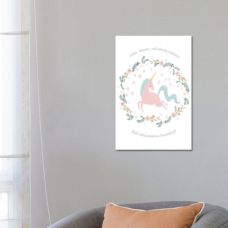 Wishes Dreams Unicorn by Leah Straatsma - Wrapped Canvas Gallery-Wrapped Canvas Giclée, 66.04 cm H x 45.72 cm W x 1.91 cm D