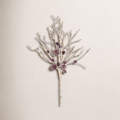 Birch Frosted Pinecone Stems