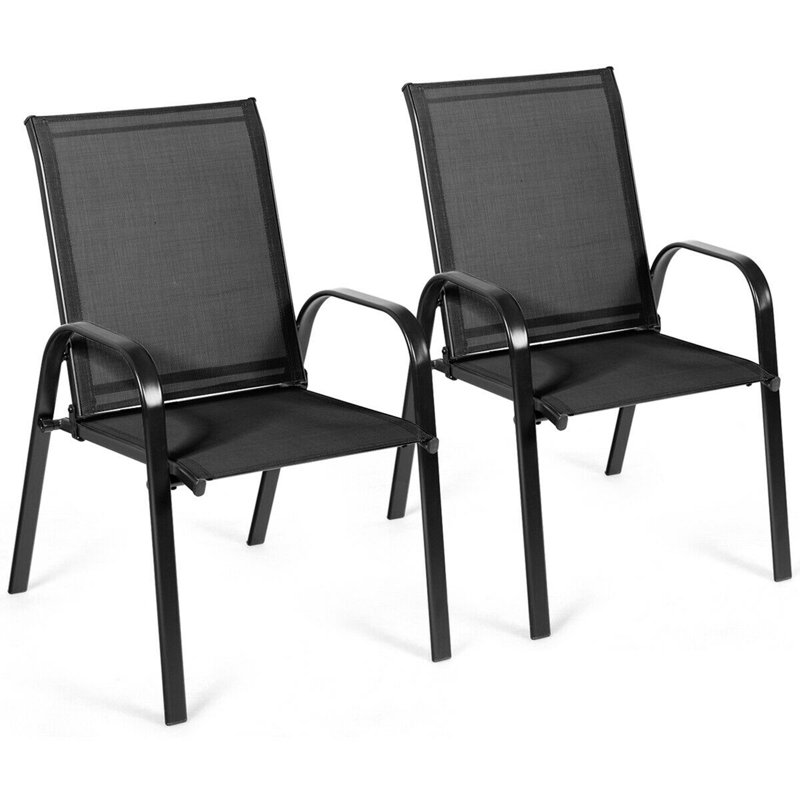 Ensemble de 2 chaises de patio Red Barrel Studio® avec jardin en acier