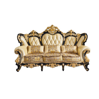 European Style Solid Wood Sofa 97.64'' Upholstered Sofa