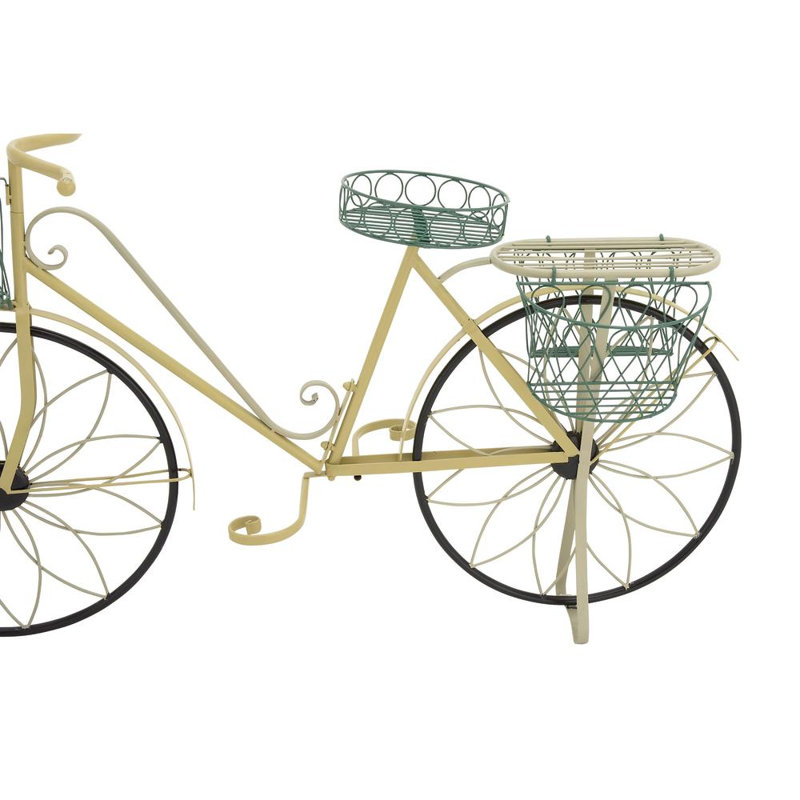 Support de plante en forme de bicyclette en métal Lutie, Jaune/vert/noir
