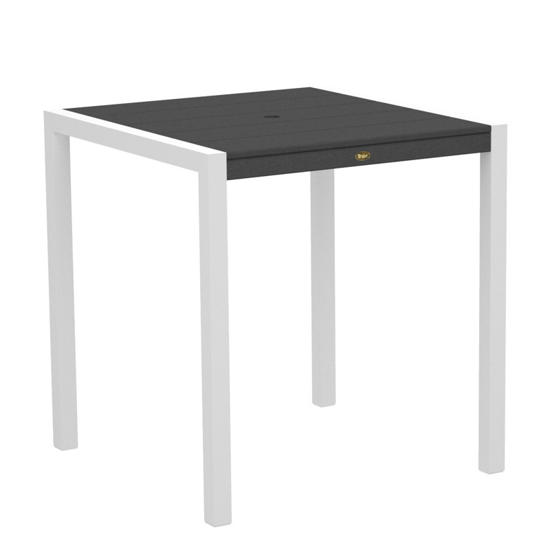 TREX Outdoors Surf City Counter Table, 36" x 36", Textured White/Stepping Stone