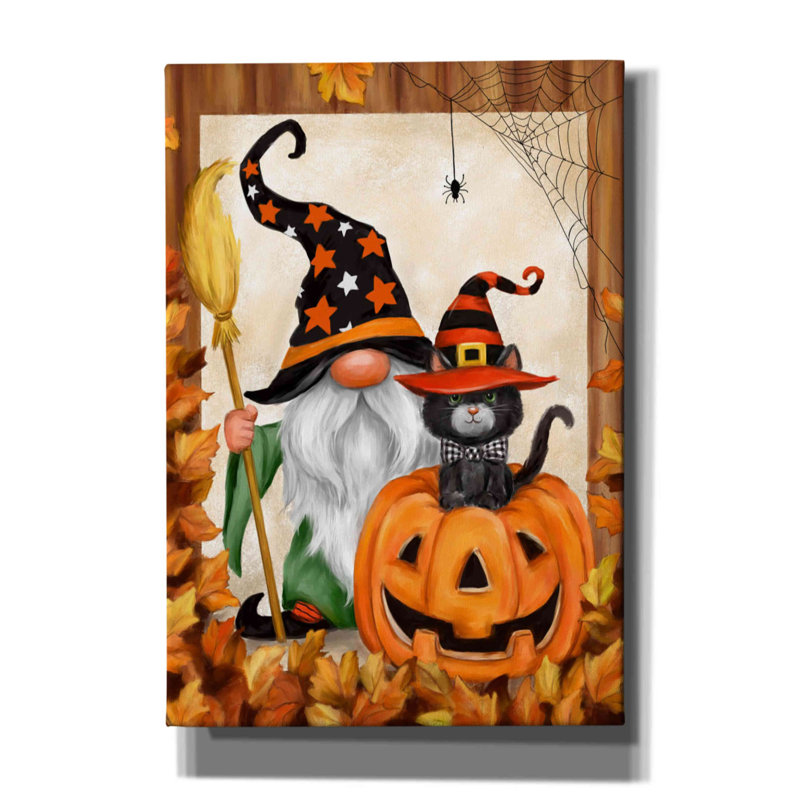 «Halloween Gnome» par Makiko, art mural sur toile, H 26 po x l 18 po x P 0,75 po