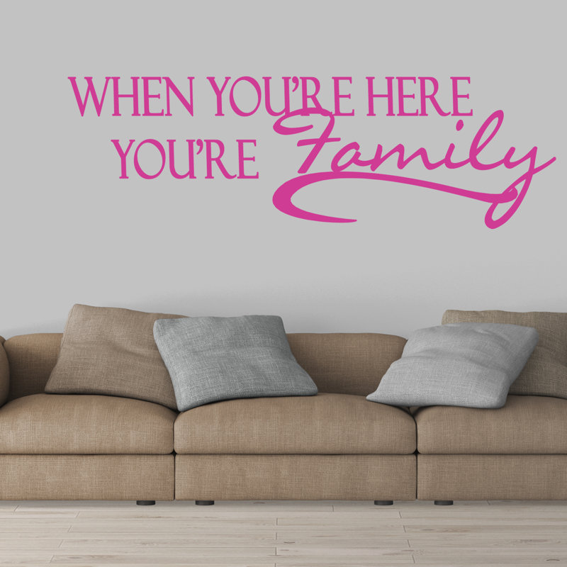 Adhésif mural "When you are you Famille", Rose vif