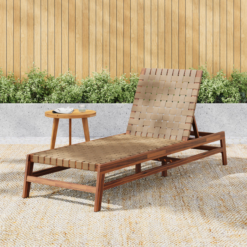 Méridiennes de patio réglables, bois d'acacia et conception en corde pour une détente extérieure moderne