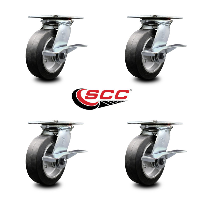 Rubber on Aluminum Caster