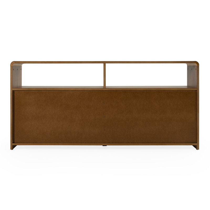 Emilio - Commode moderne en jute naturelle et noyer