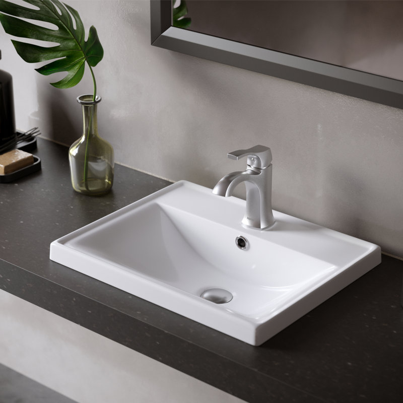 Single-handle Bathroom Faucet with Drain Assembly, Stainless Steel