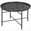 Table basse ronde martelée 24 po pour le salon HOMcom, stable et polyvalente